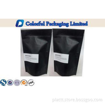 Matte Balck Printing Plastic Stand Up Pouch , Customized Te